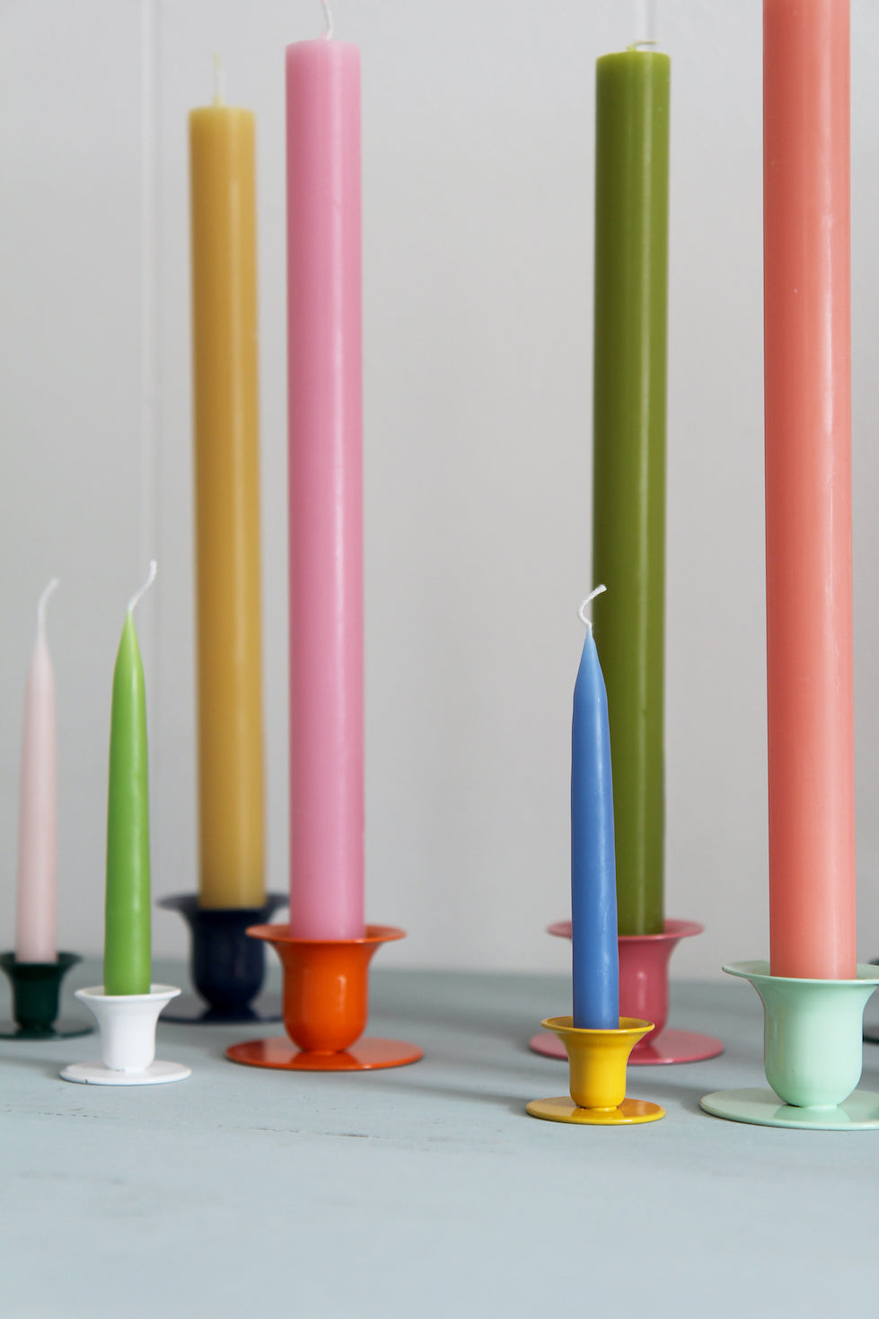 domestic science colourful candle holder collection