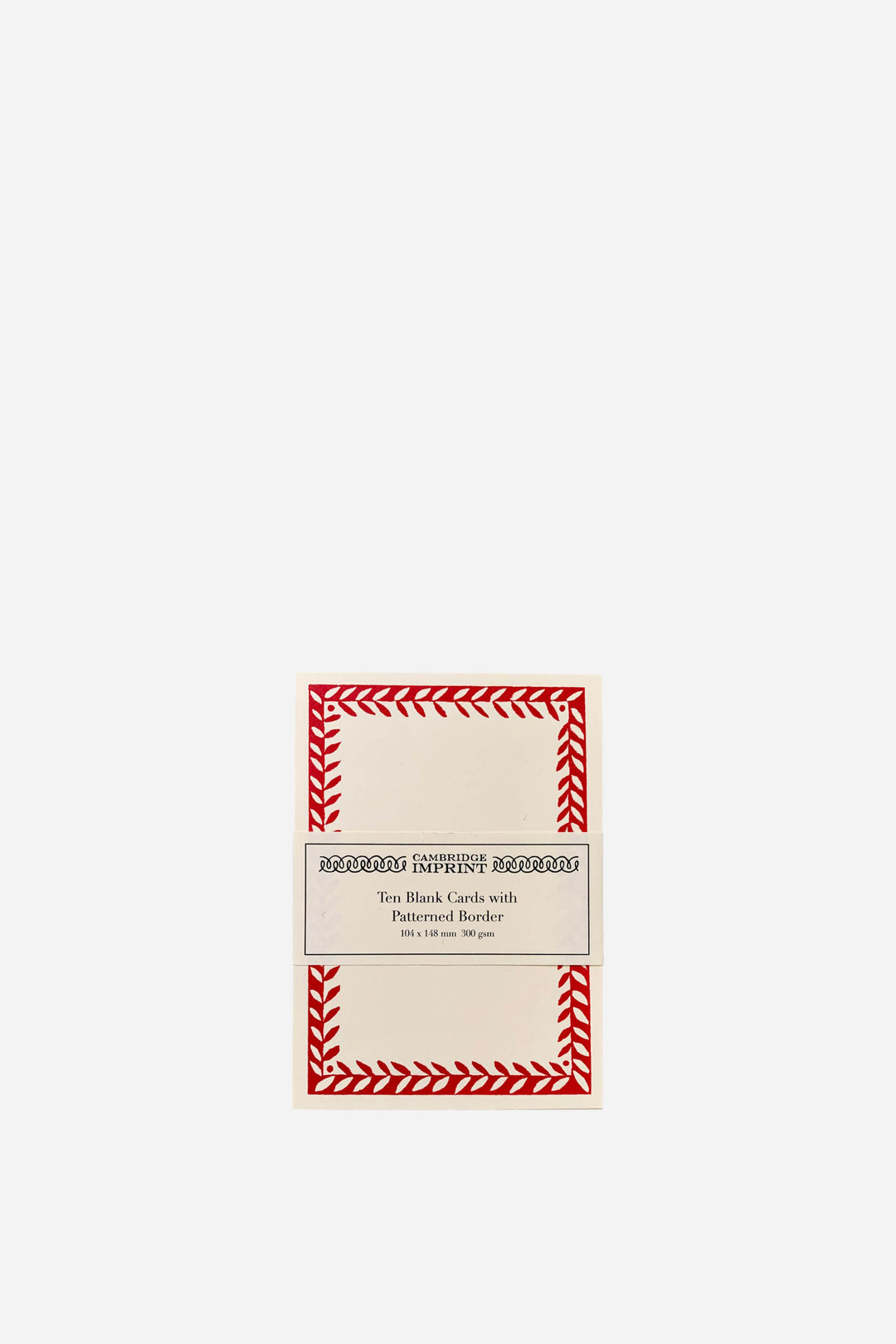10 Postcards with Patterned Border in Crimson