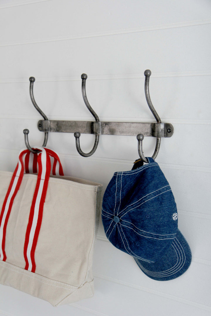 3 Wall Hook Rail Distressed Patina / 190 x 430mm