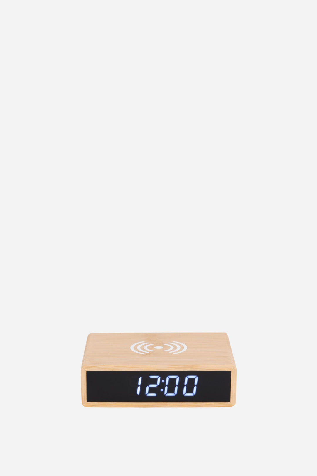 Alarm clock in front of white back round