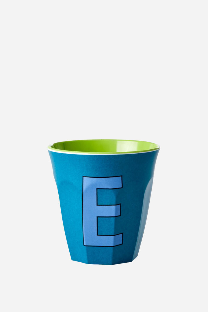 Melamine Cup / Letter E Emerald Green