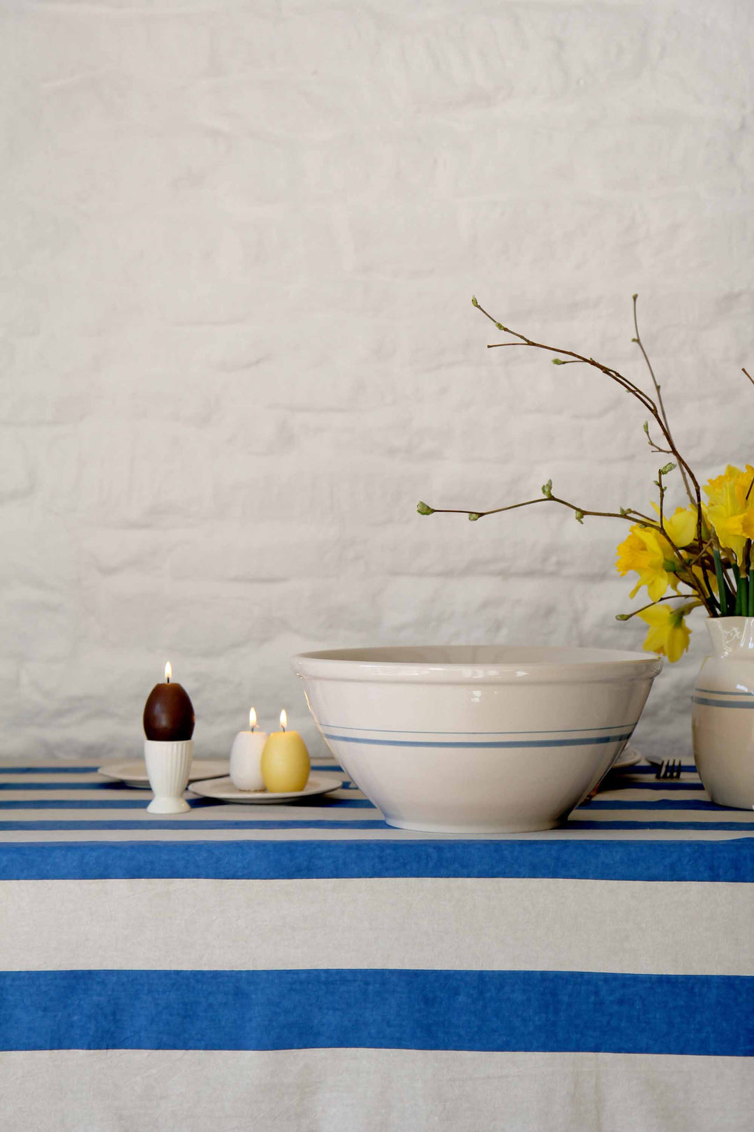 Bistro Salad Bowl Blue Stripe