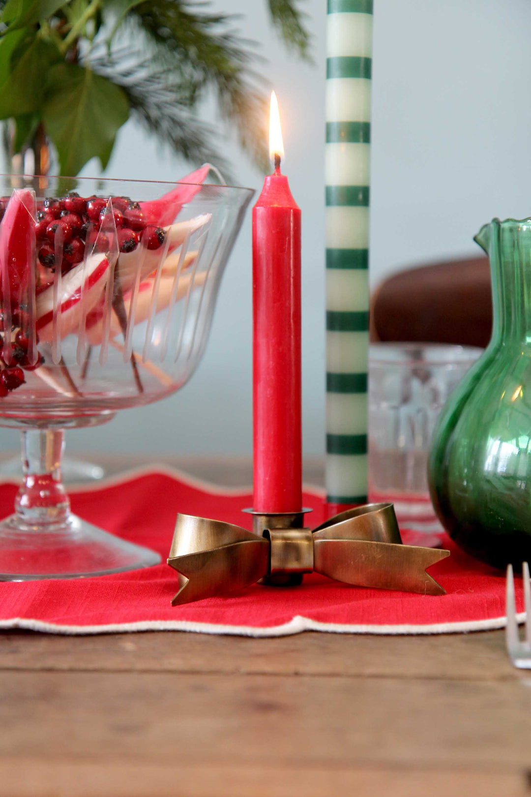 Candle Holder Tove Bow Antique Brass