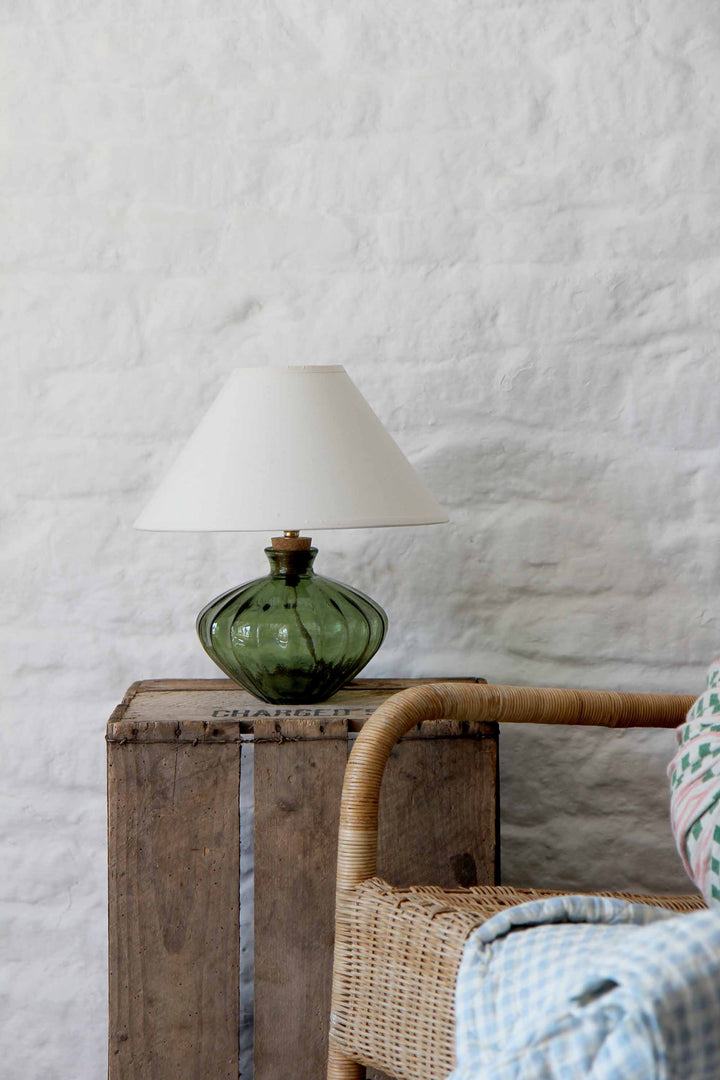 Fluted Ellipse Table Lamp 20cm / Sage Green
