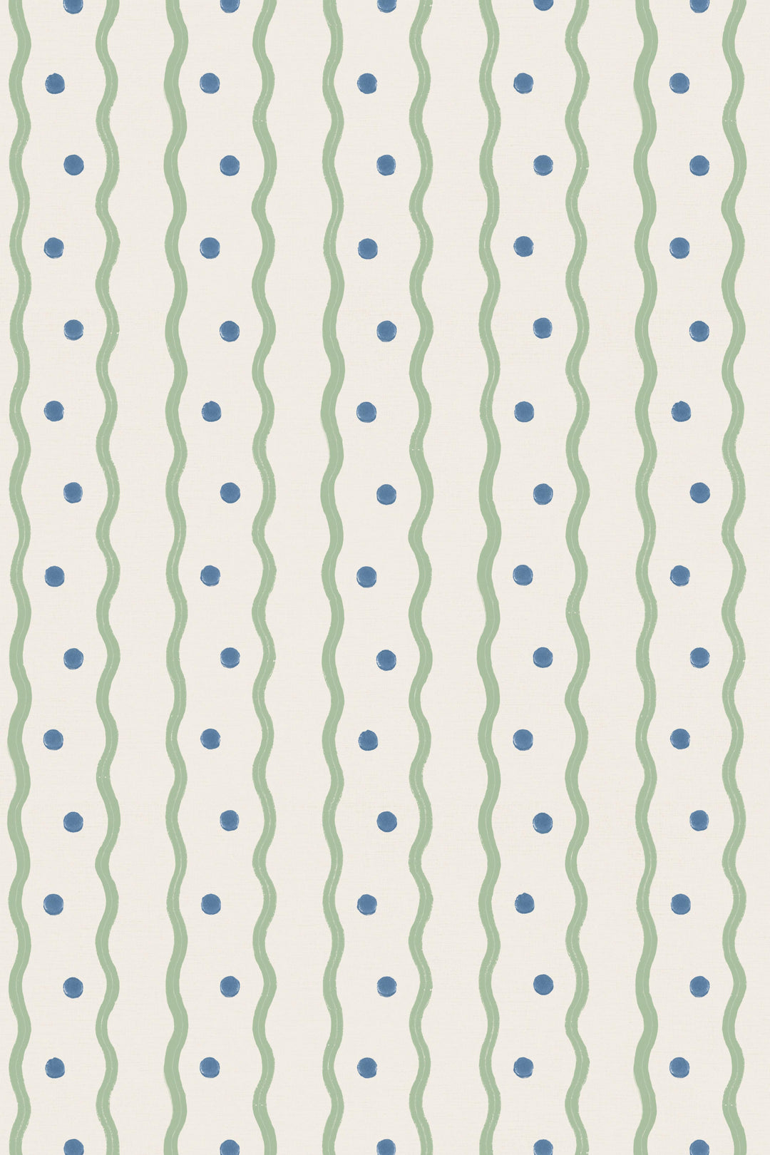 honefleur wavy stripe and spot wallpaper in peapod green and blue by domestic science home