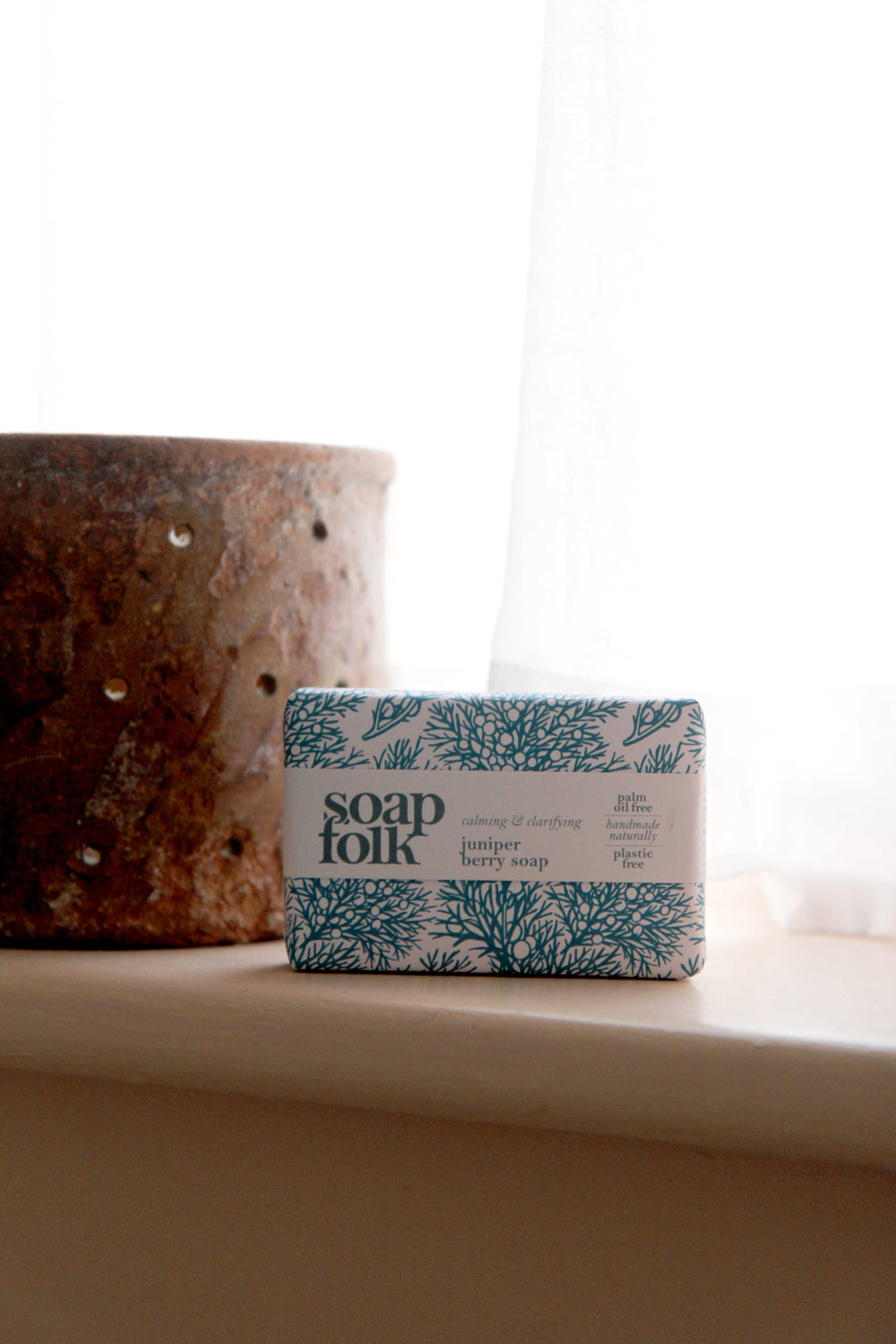 soap folk juniper berry bar of soap on shelf