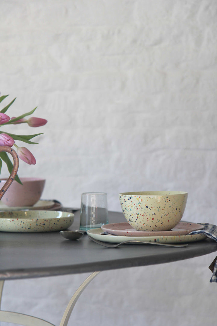 Stoneware Splatter Bowl 16cm / Yellow