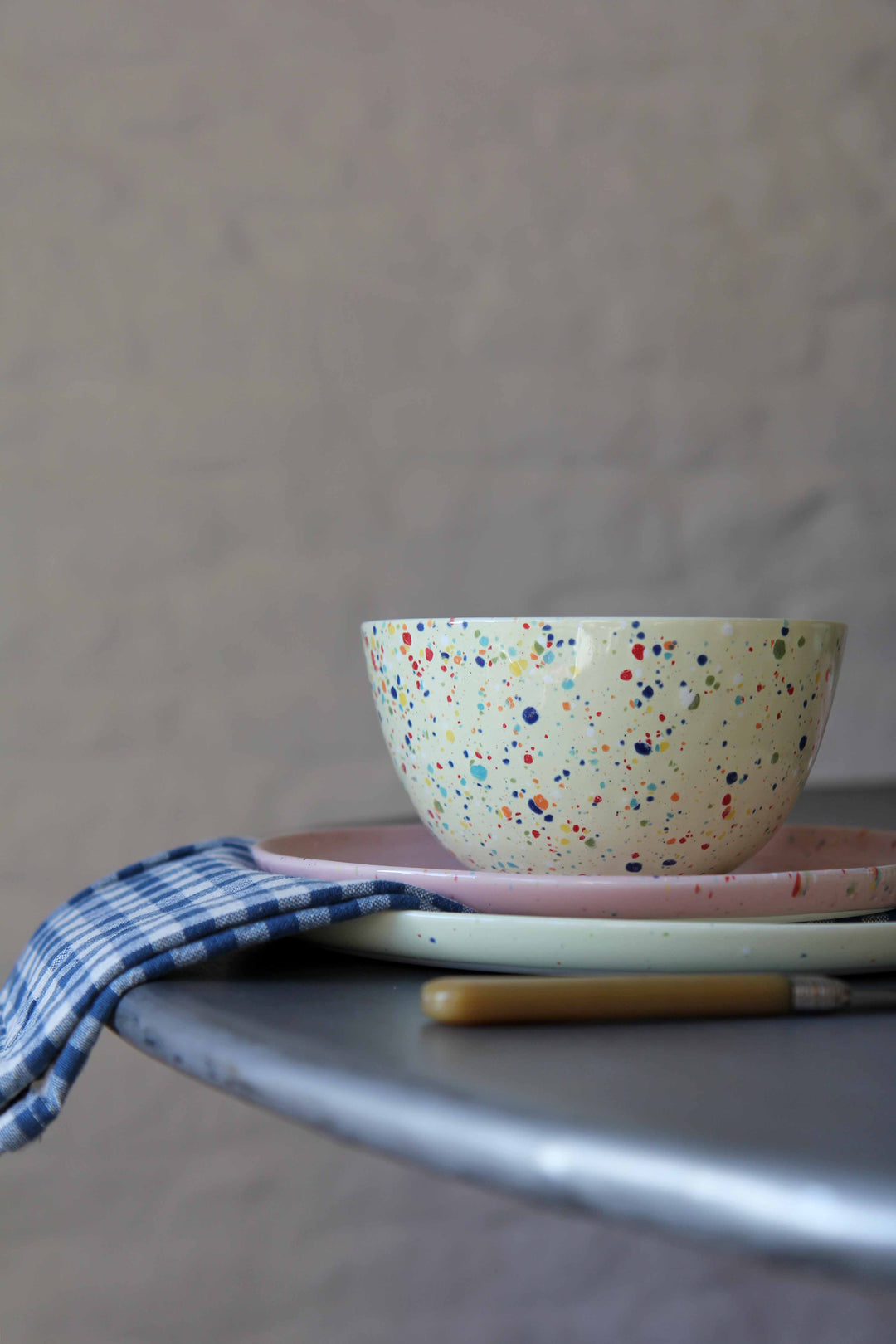 Stoneware Splatter Bowl 16cm / Yellow