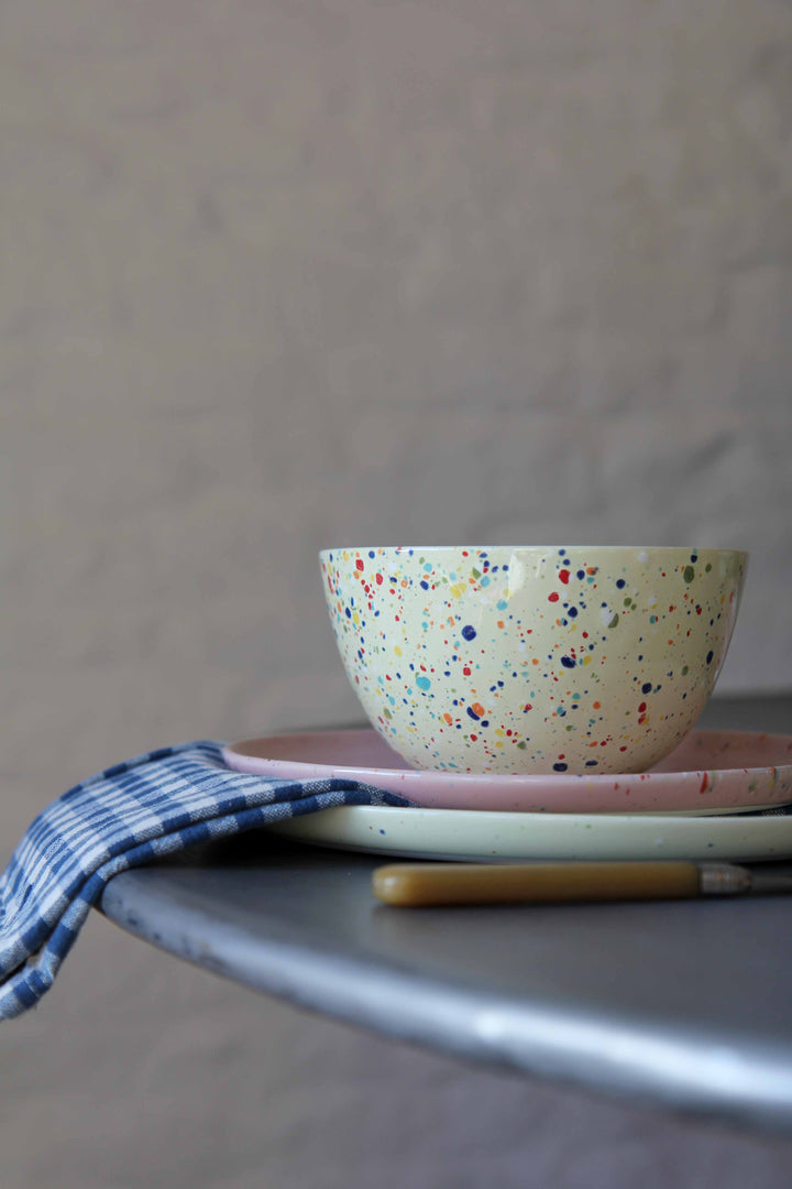 Stoneware Splatter Bowl 16cm / Yellow