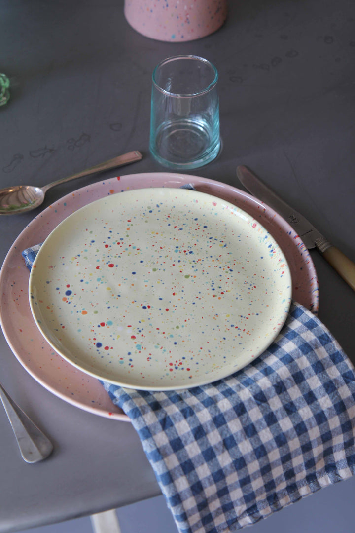 Stoneware Splatter Salad Plate 22cm / Yellow