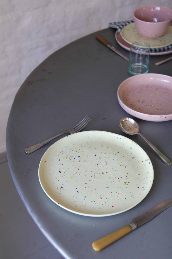 Stoneware Splatter Dinner Plate 27cm / Yellow