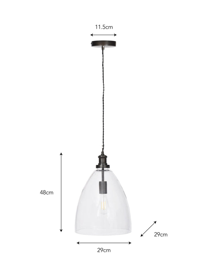 Hoxton Bullet Pendant Light / Antique Bronze