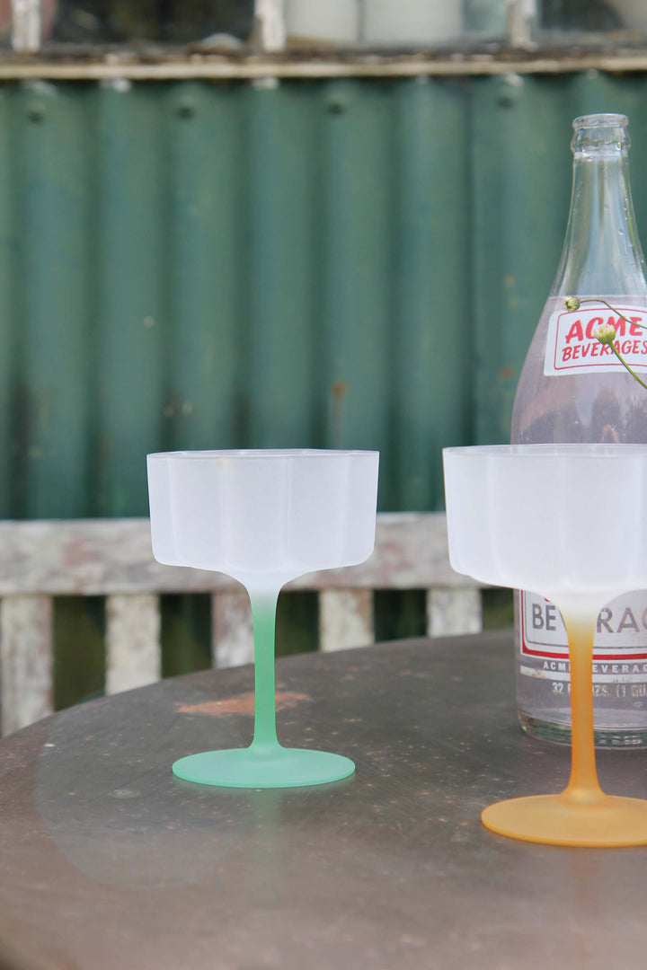 lillie cocktail glasses on garden table