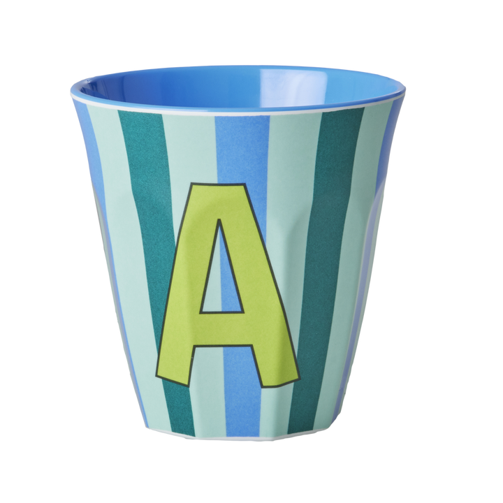 Striped Melamine Cup / Letter A