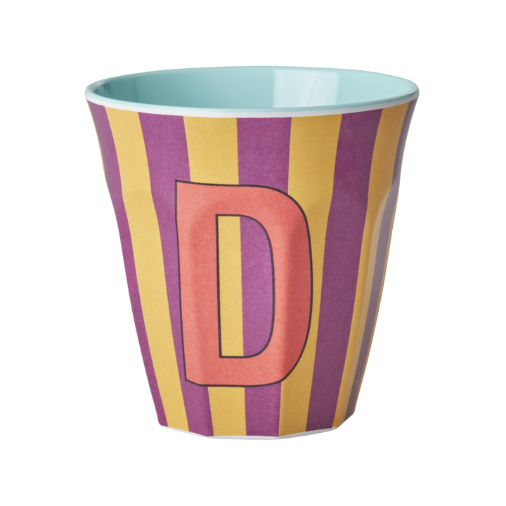 Striped Melamine Cup / Letter D