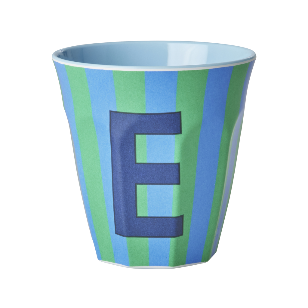 Striped Melamine Cup / Letter E