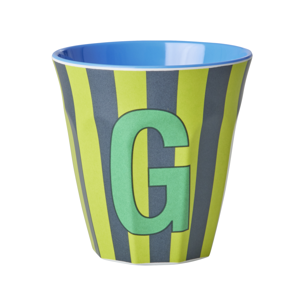 Striped Melamine Cup / Letter G