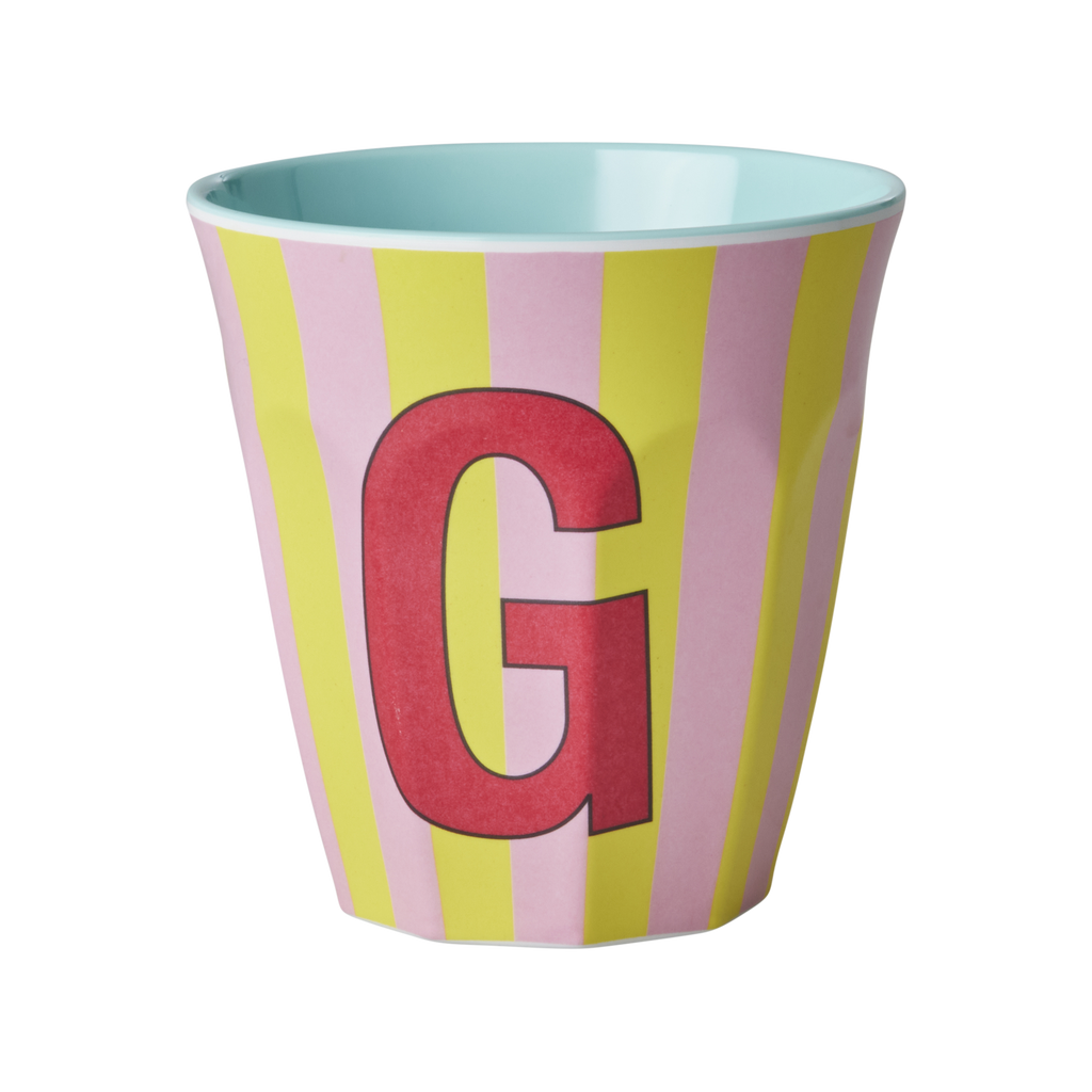 Striped Melamine Cup / Letter G