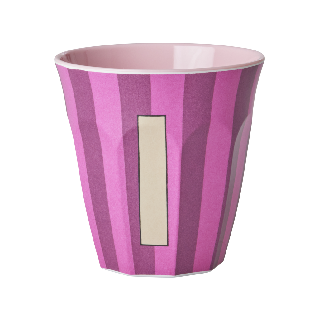 Striped Melamine Cup / Letter I
