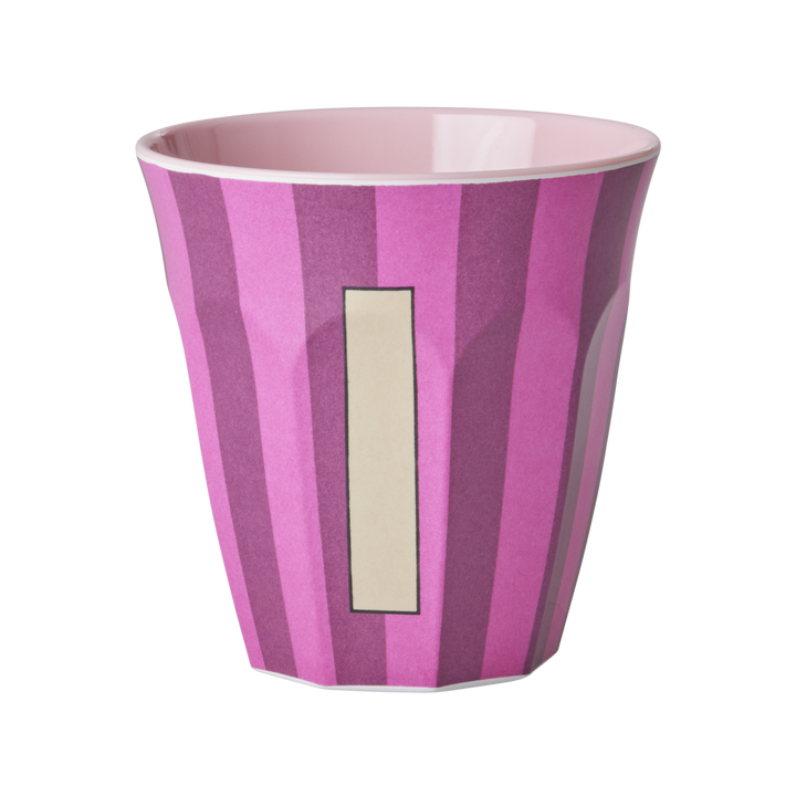 Striped Melamine Cup / Letter I