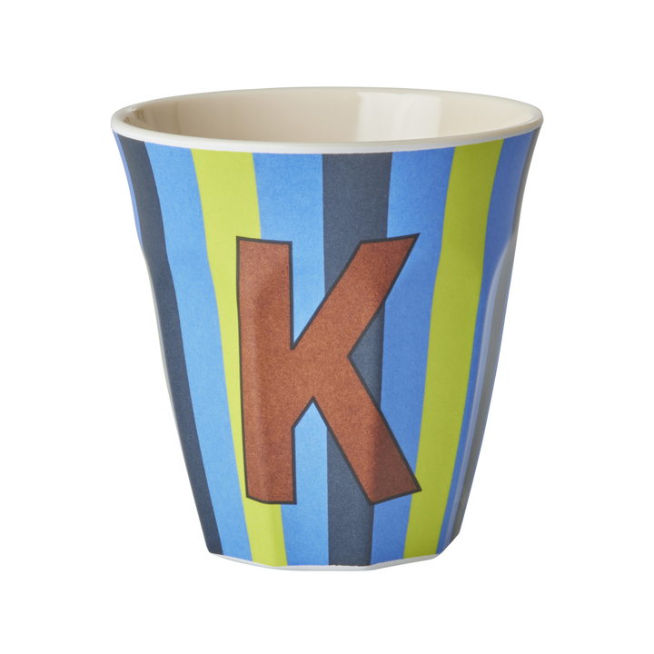 Striped Melamine Cup / Letter K