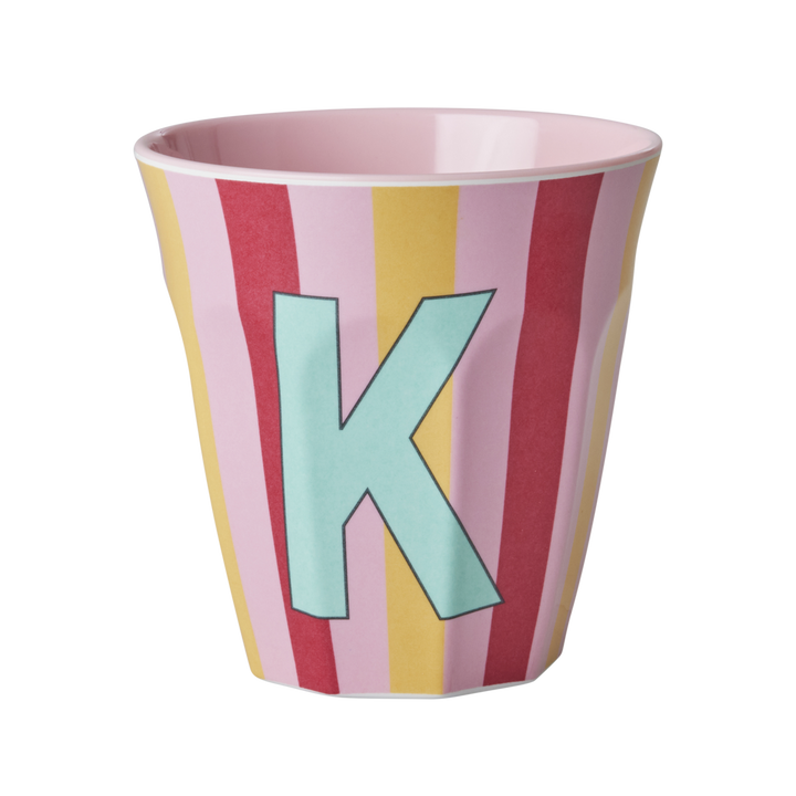 Striped Melamine Cup / Letter K