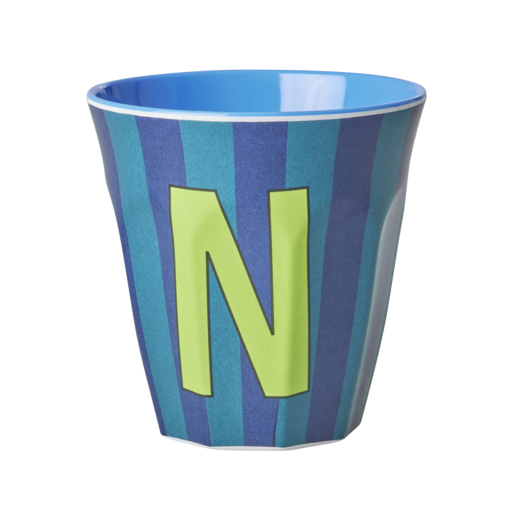 Striped Melamine Cup / Letter N