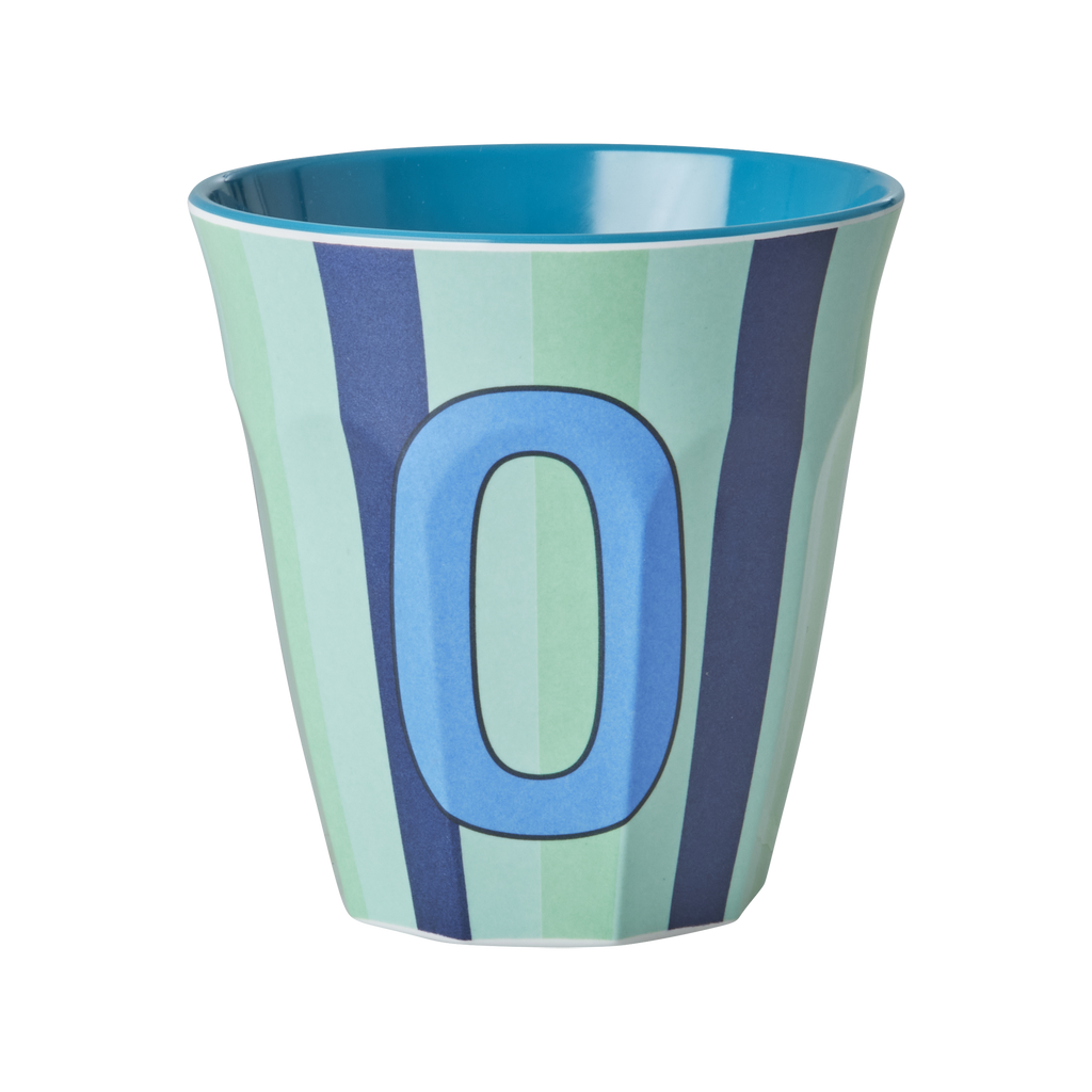 Striped Melamine Cup / Letter O