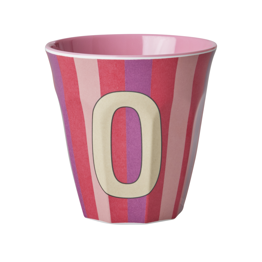 Striped Melamine Cup / Letter O