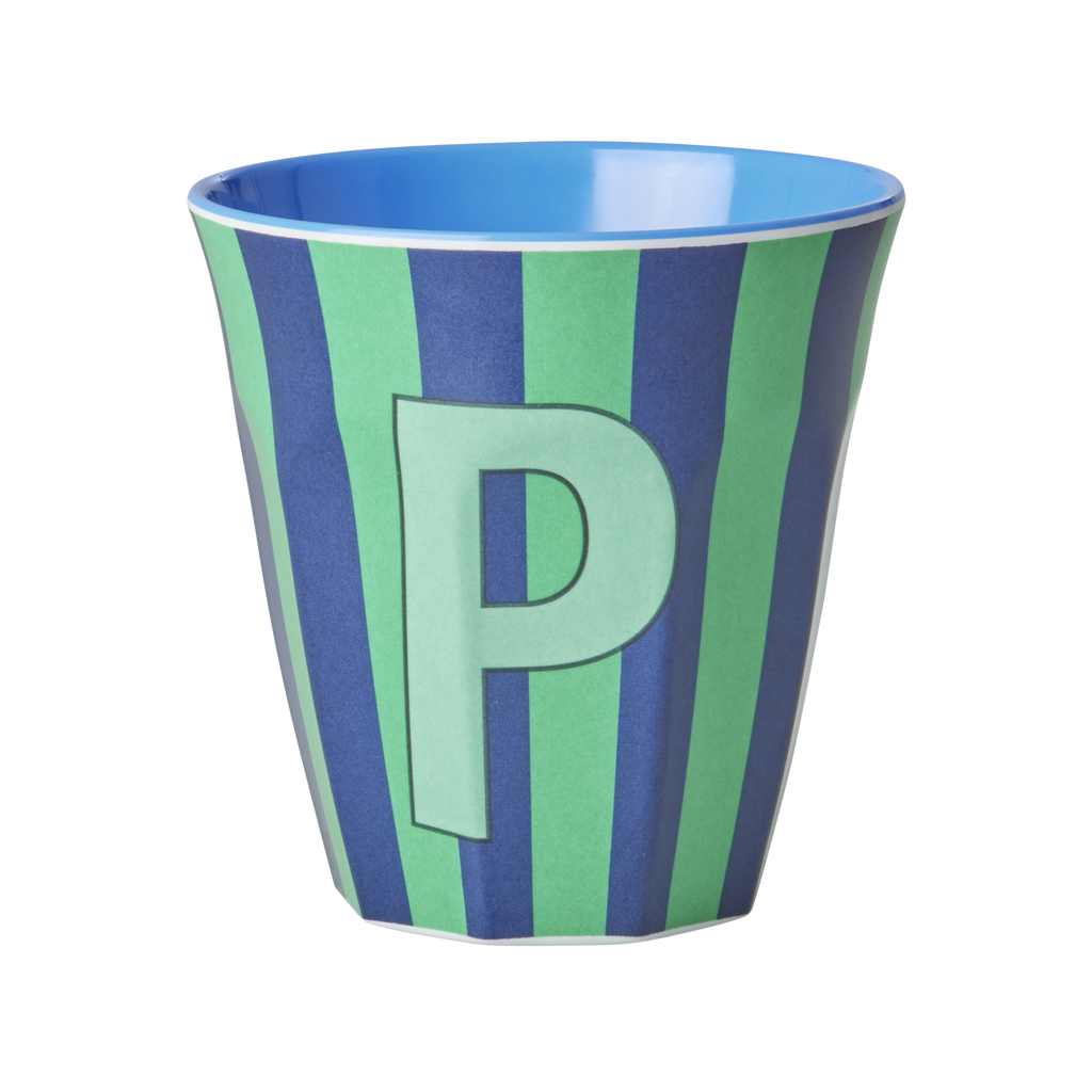Striped Melamine Cup / Letter P
