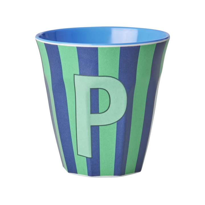 Striped Melamine Cup / Letter P