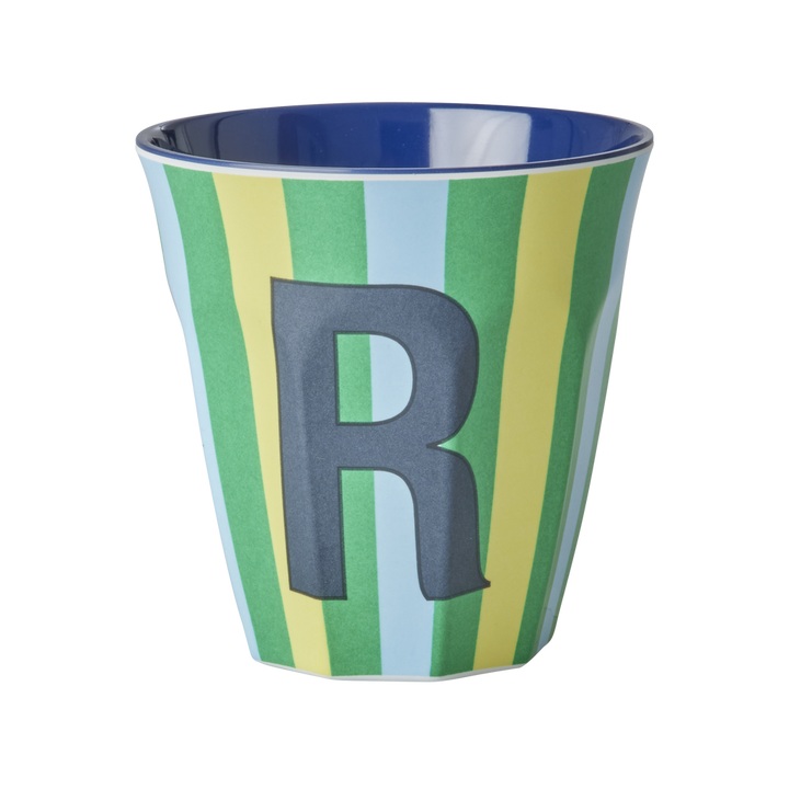 Striped Melamine Cup / Letter R