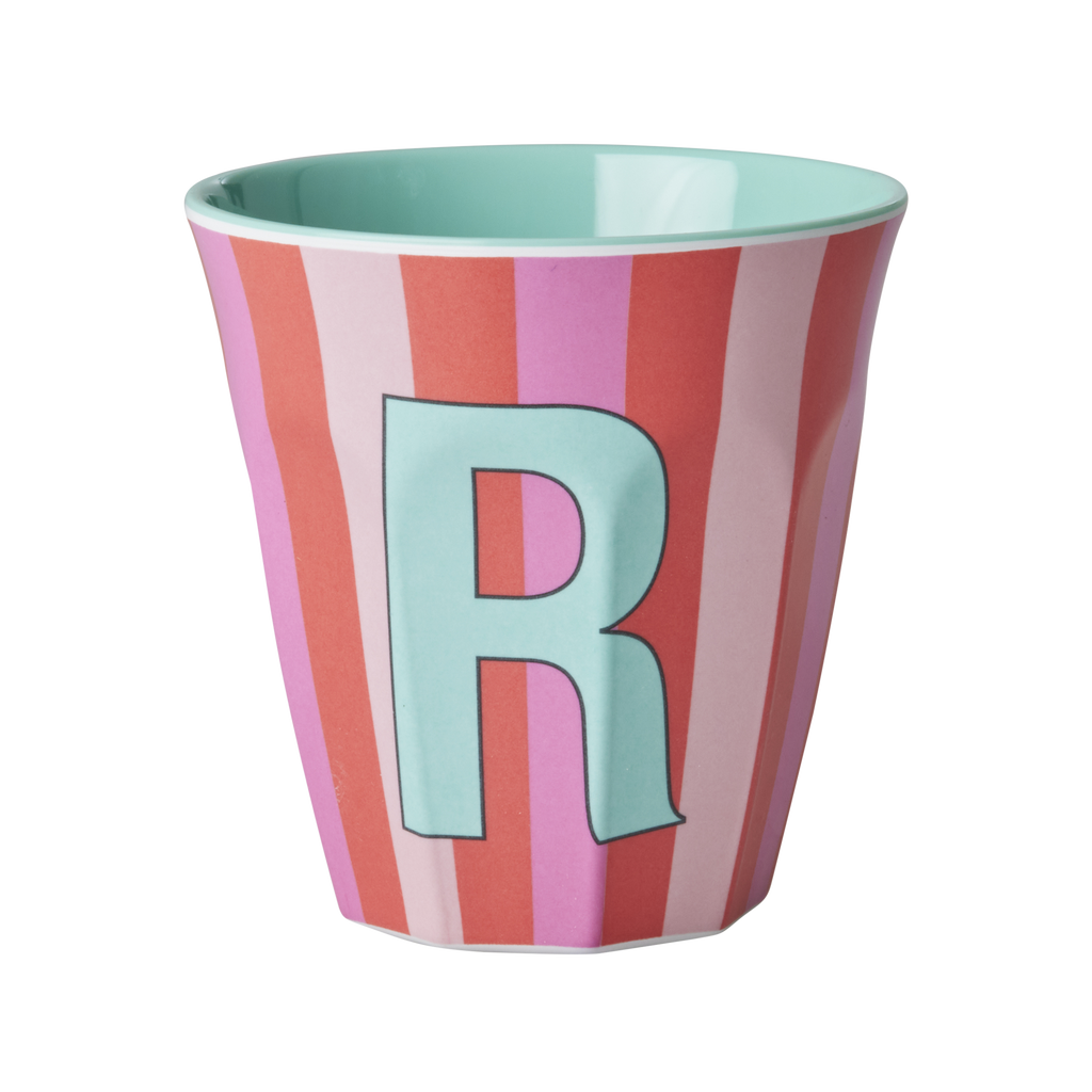 Striped Melamine Cup / Letter R