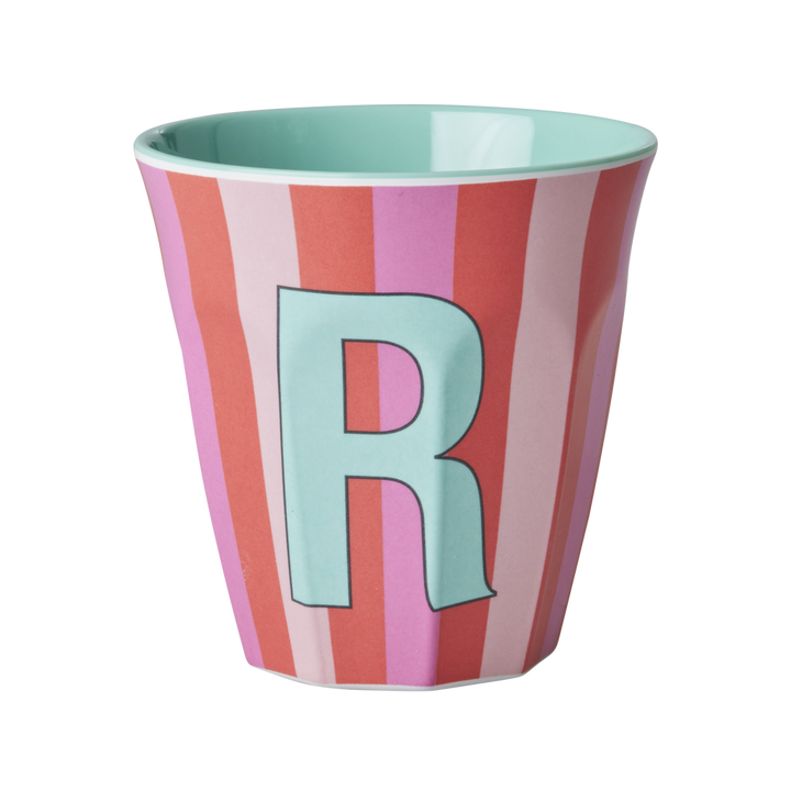 Striped Melamine Cup / Letter R
