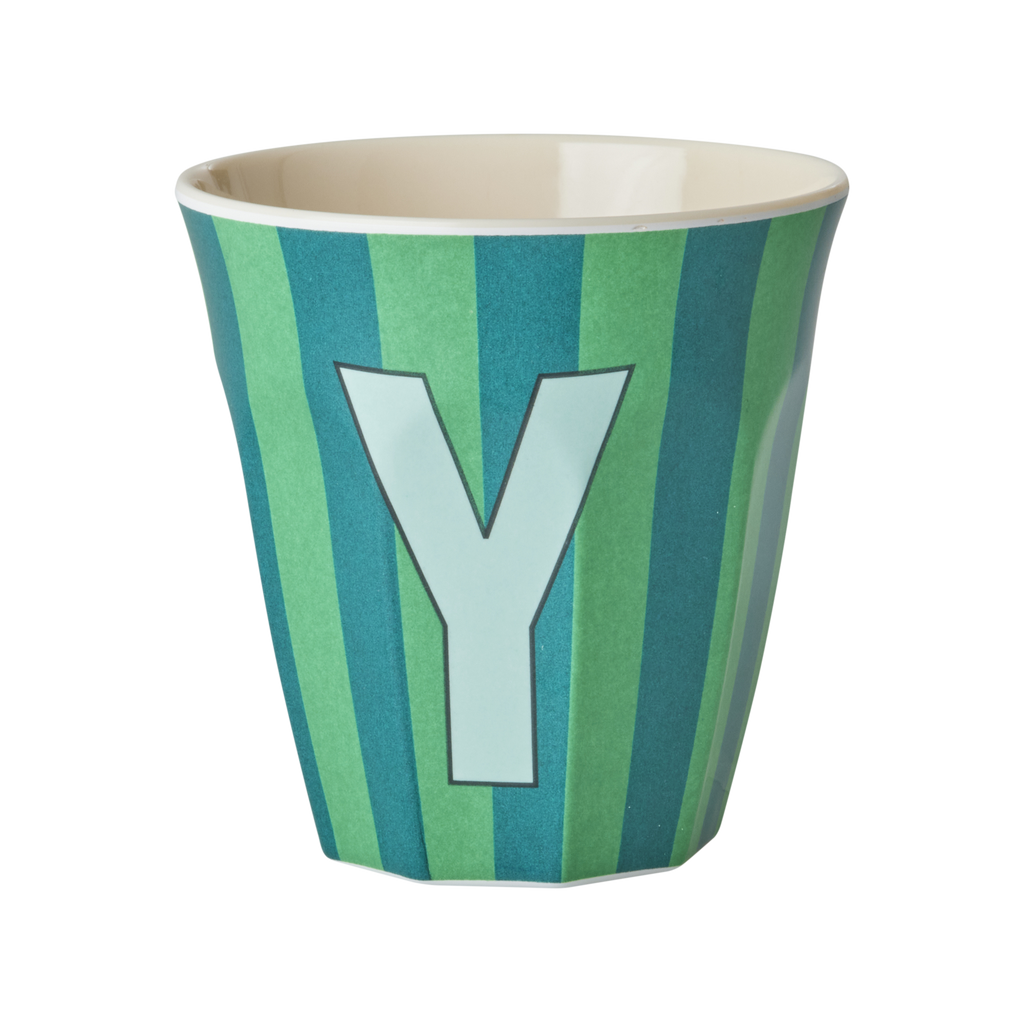 Striped Melamine Cup / Letter Y