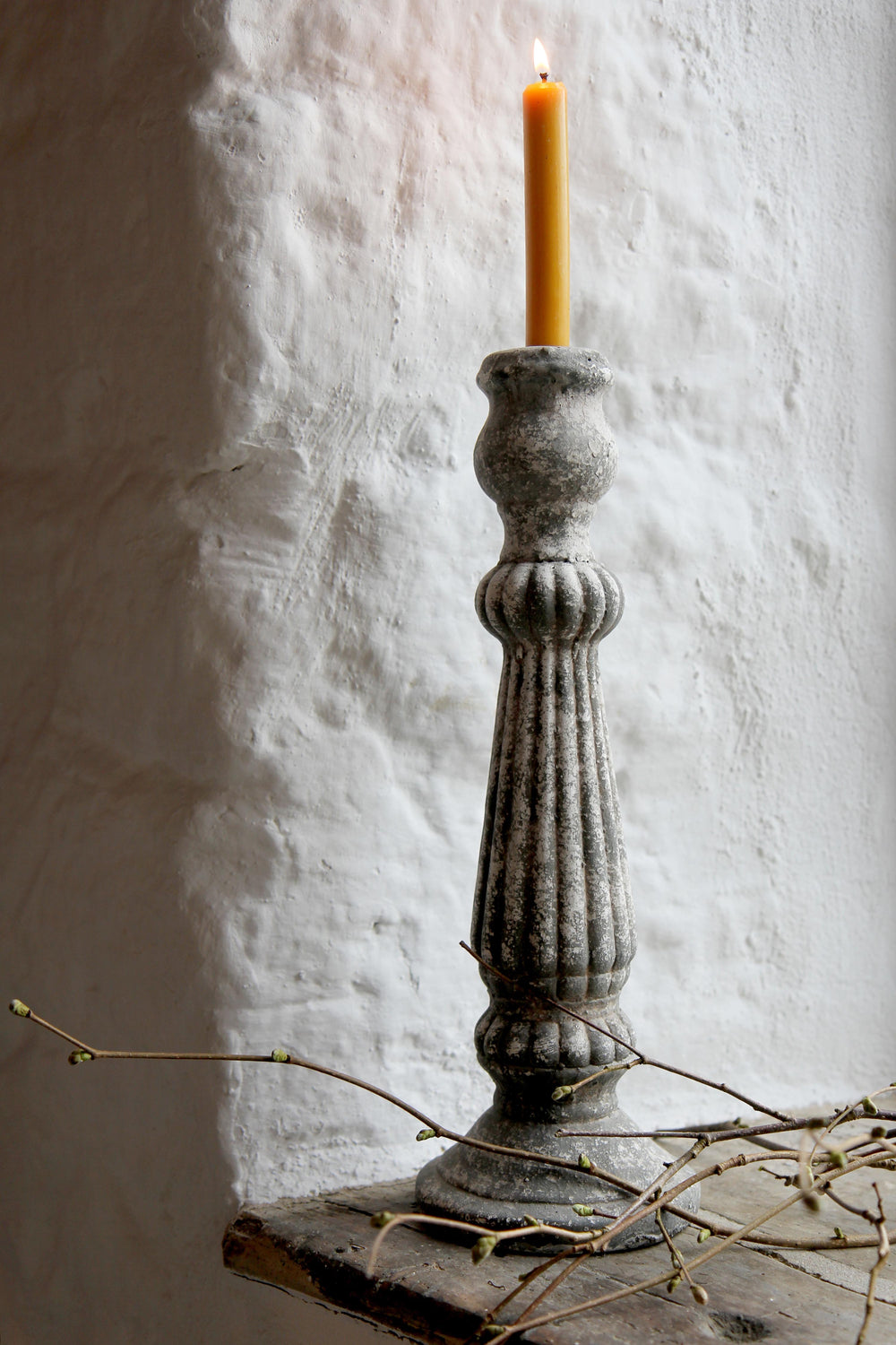 stone effect candle holder