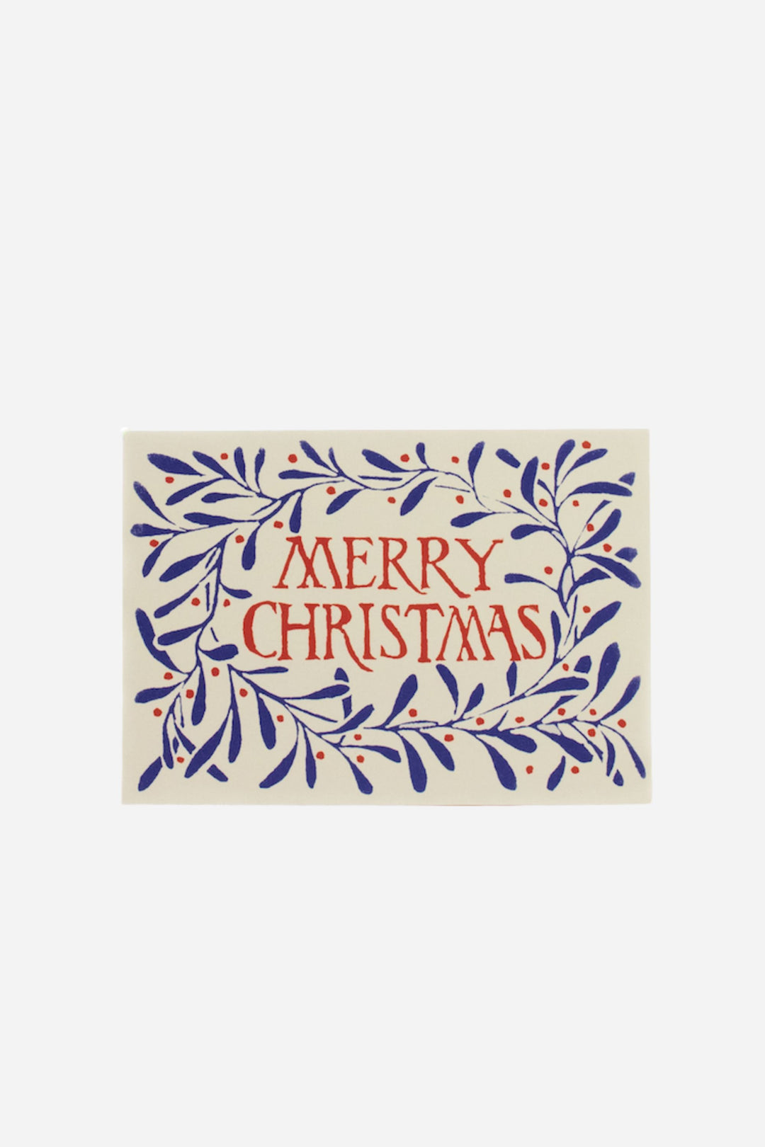 Pack of Ten Cards Merry Christmas Wreath Blue