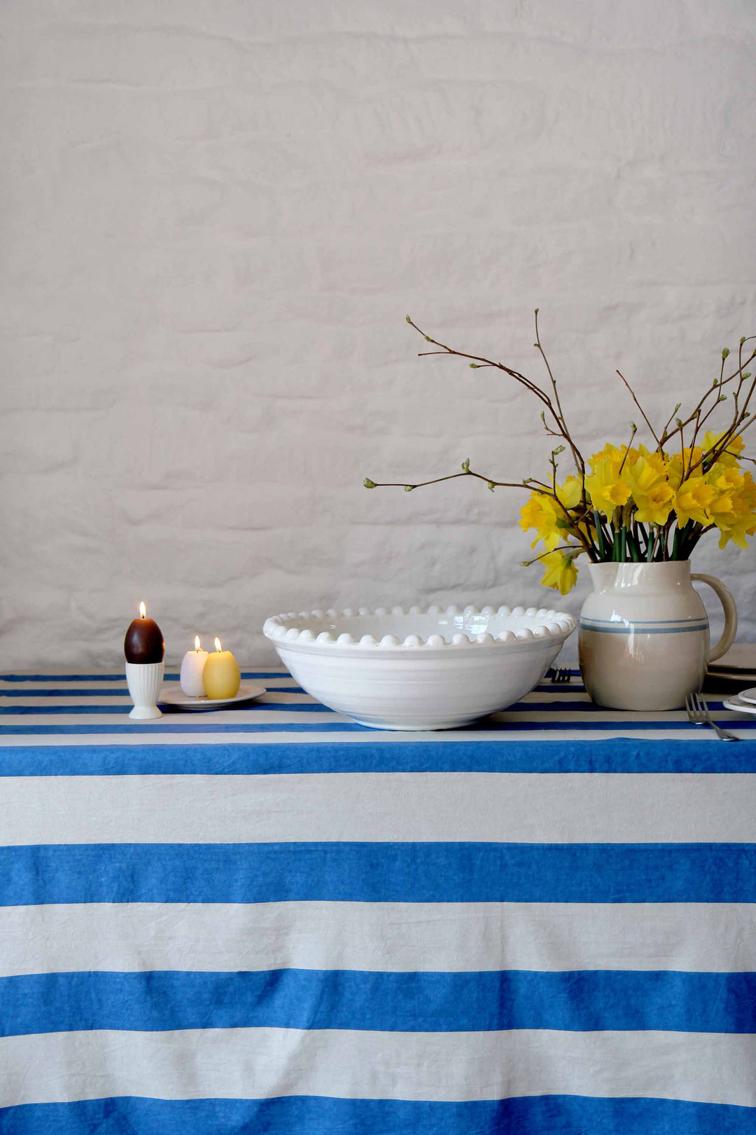 Tablecloth / Blue Beige Stripe