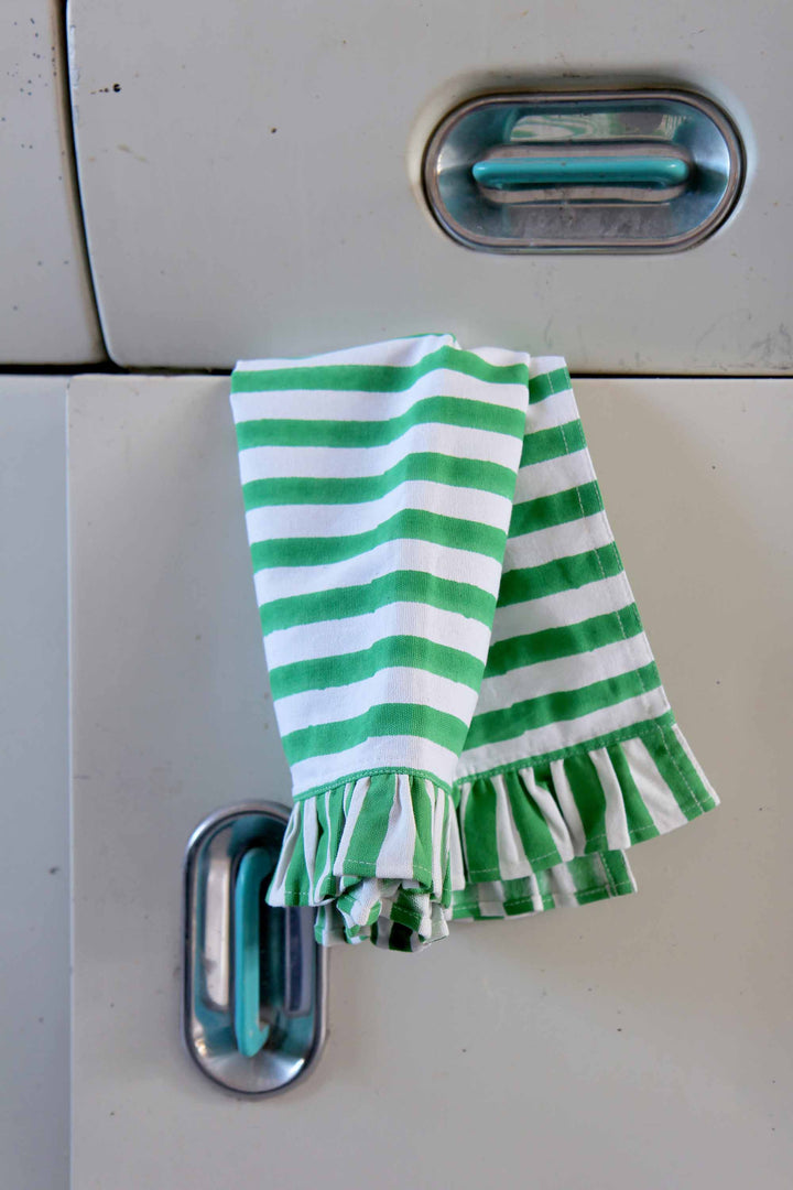 Ruffle Stripe T-Towel / Green