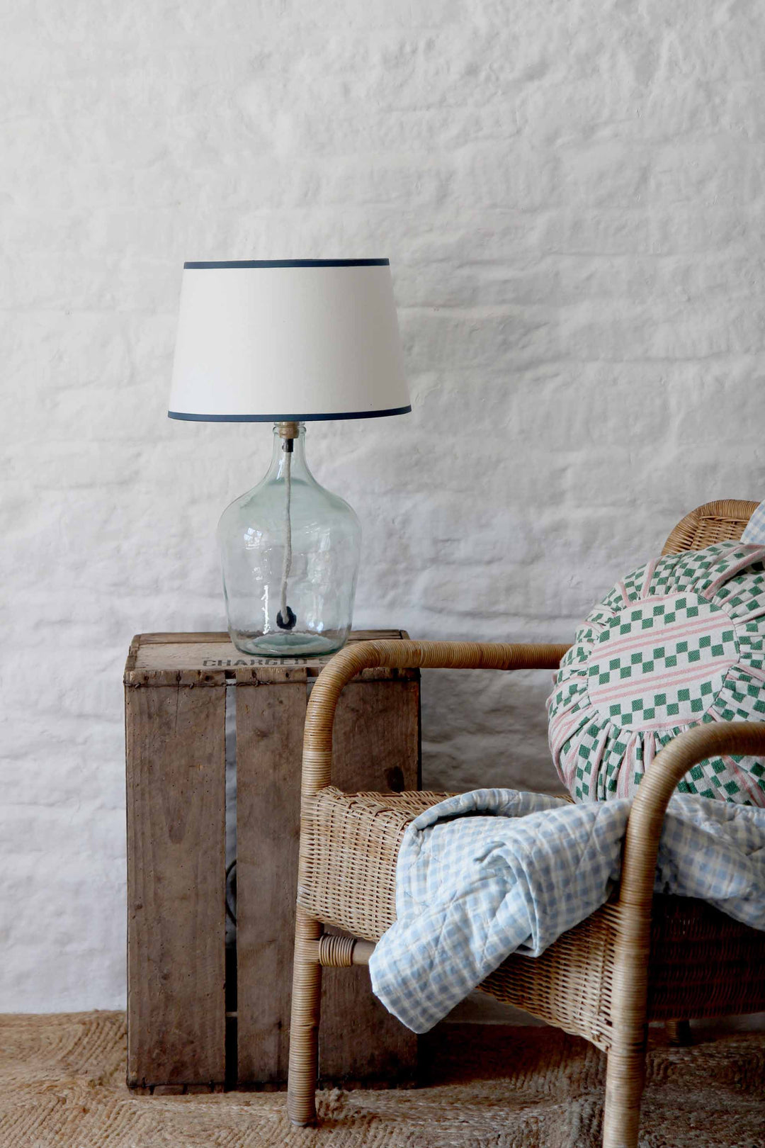Small Clear Glass Demijohn Lamp 36cm