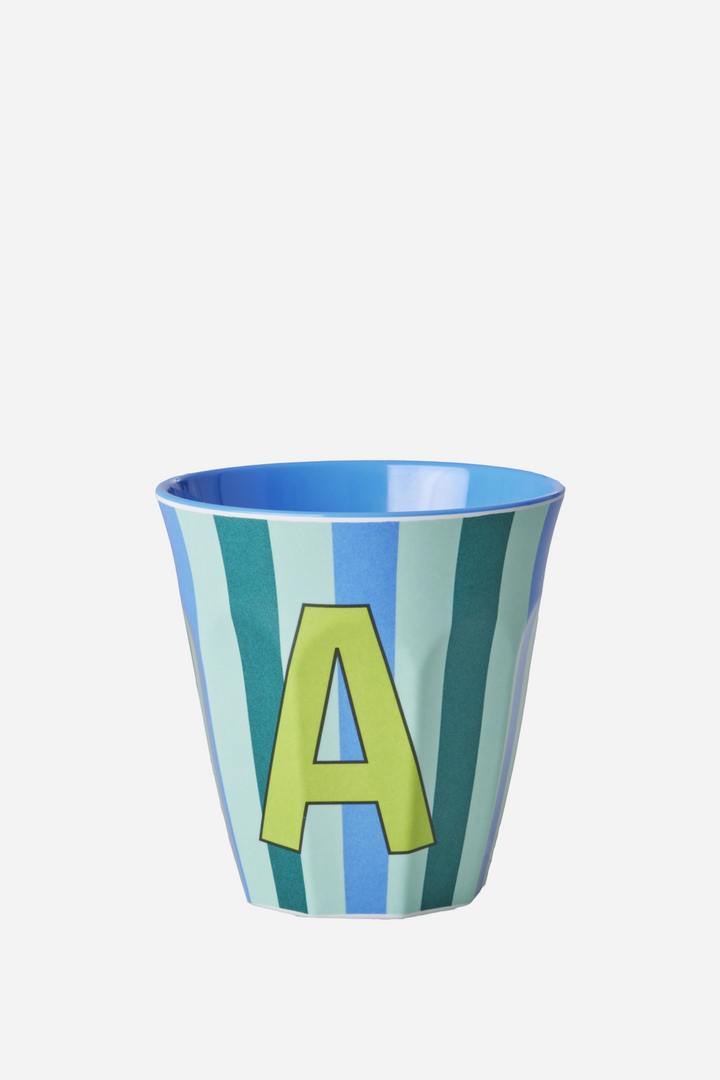 Striped Melamine Cup / Letter A