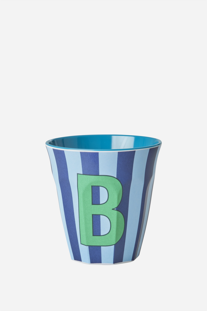 Striped Melamine Cup / Letter B