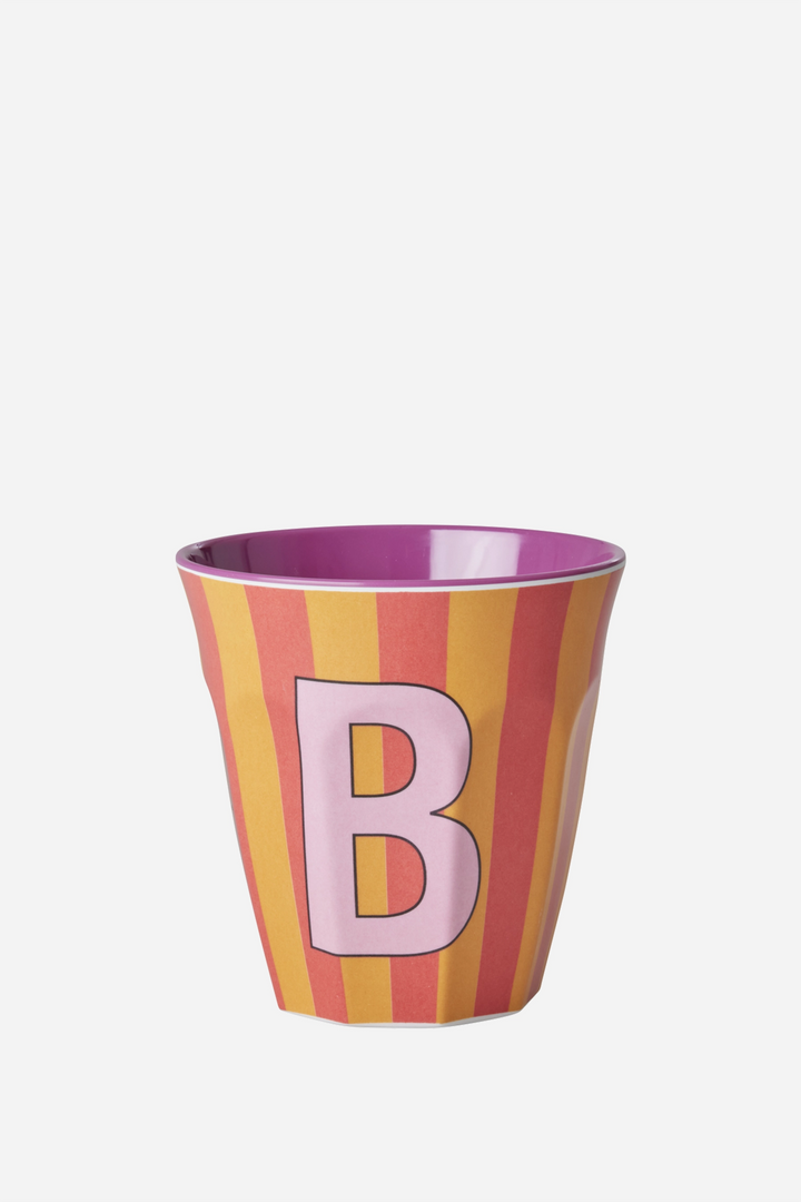 Striped Melamine Cup / Letter B