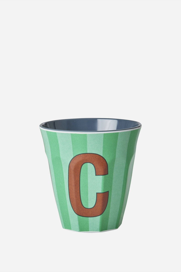 Striped Melamine Cup / Letter C