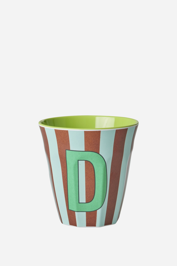 Striped Melamine Cup / Letter D