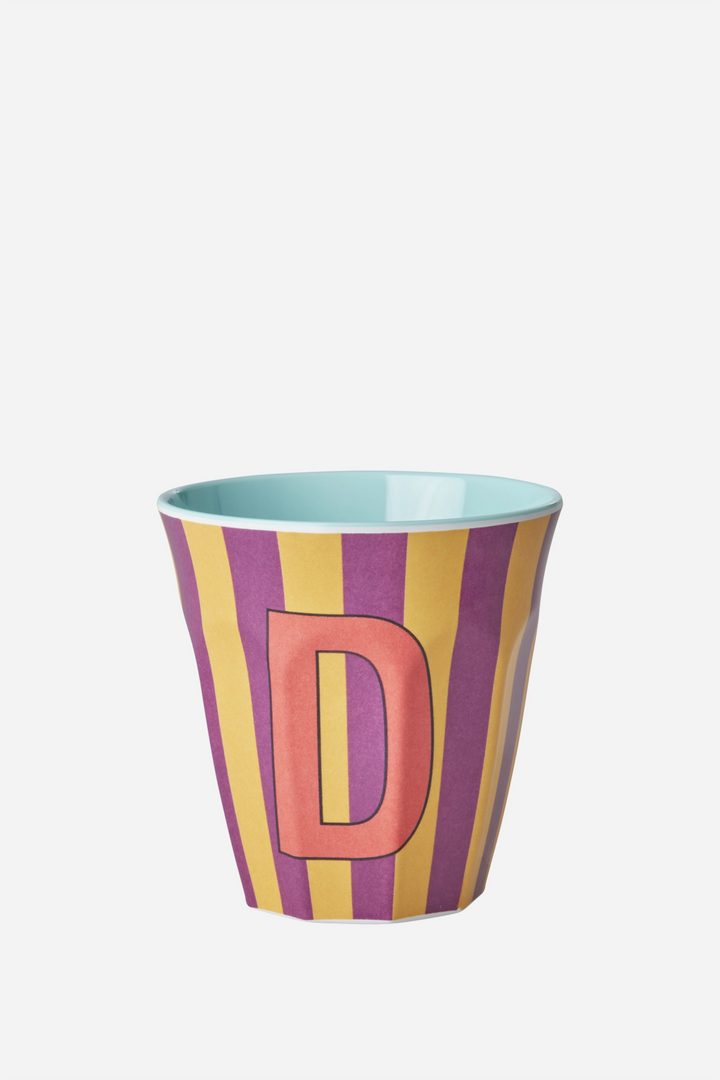 Striped Melamine Cup / Letter D