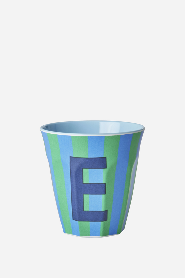 Striped Melamine Cup / Letter E