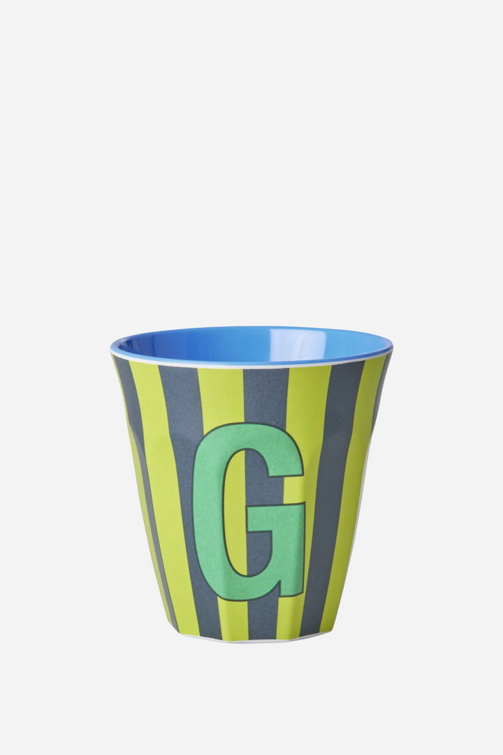 Striped Melamine Cup / Letter G