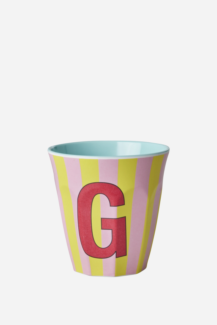 Striped Melamine Cup / Letter G