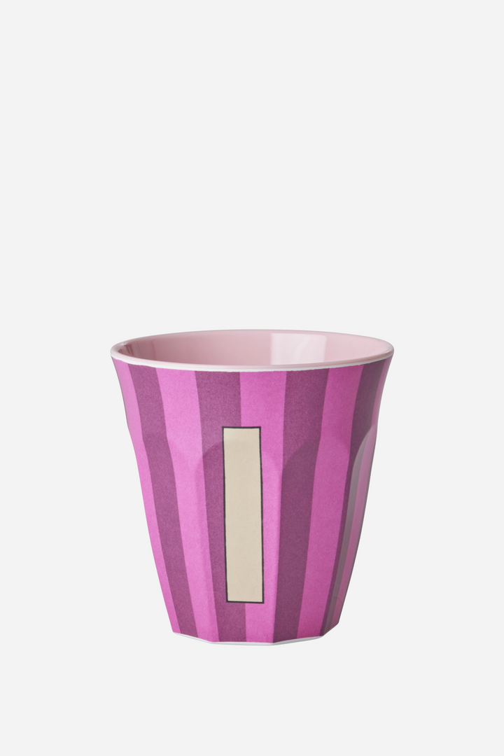 Striped Melamine Cup / Letter I